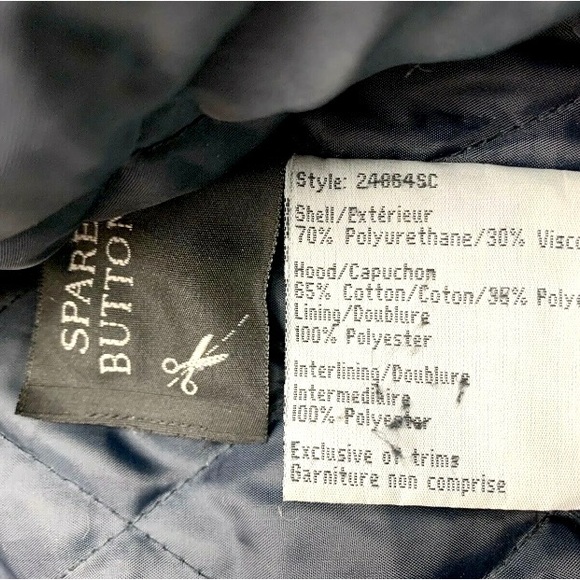 Vtg Levi's Mens Sz M Dark Blue Vegan Leather Moto Biker Jacket Zip-Up W/… - Picture 9 of 9